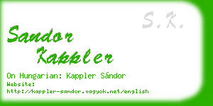 sandor kappler business card